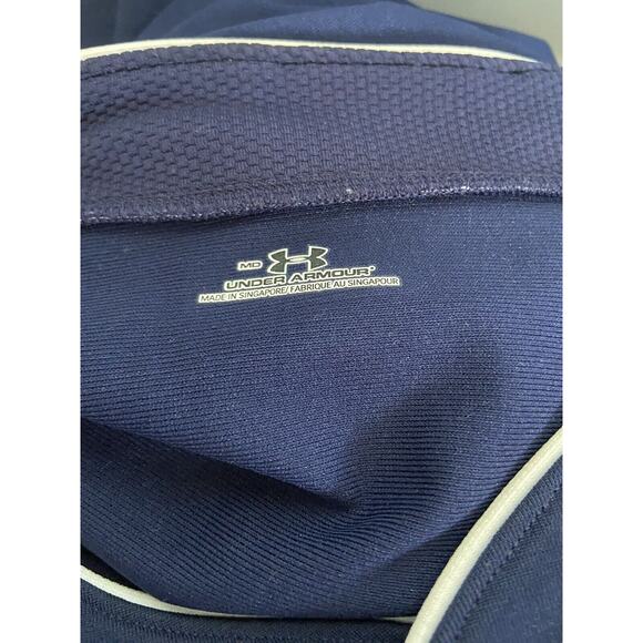 Under Armour Mens Jersey Sz M Navy Blue Baseball Short Sleeves Button Front - Picture 6 of 7